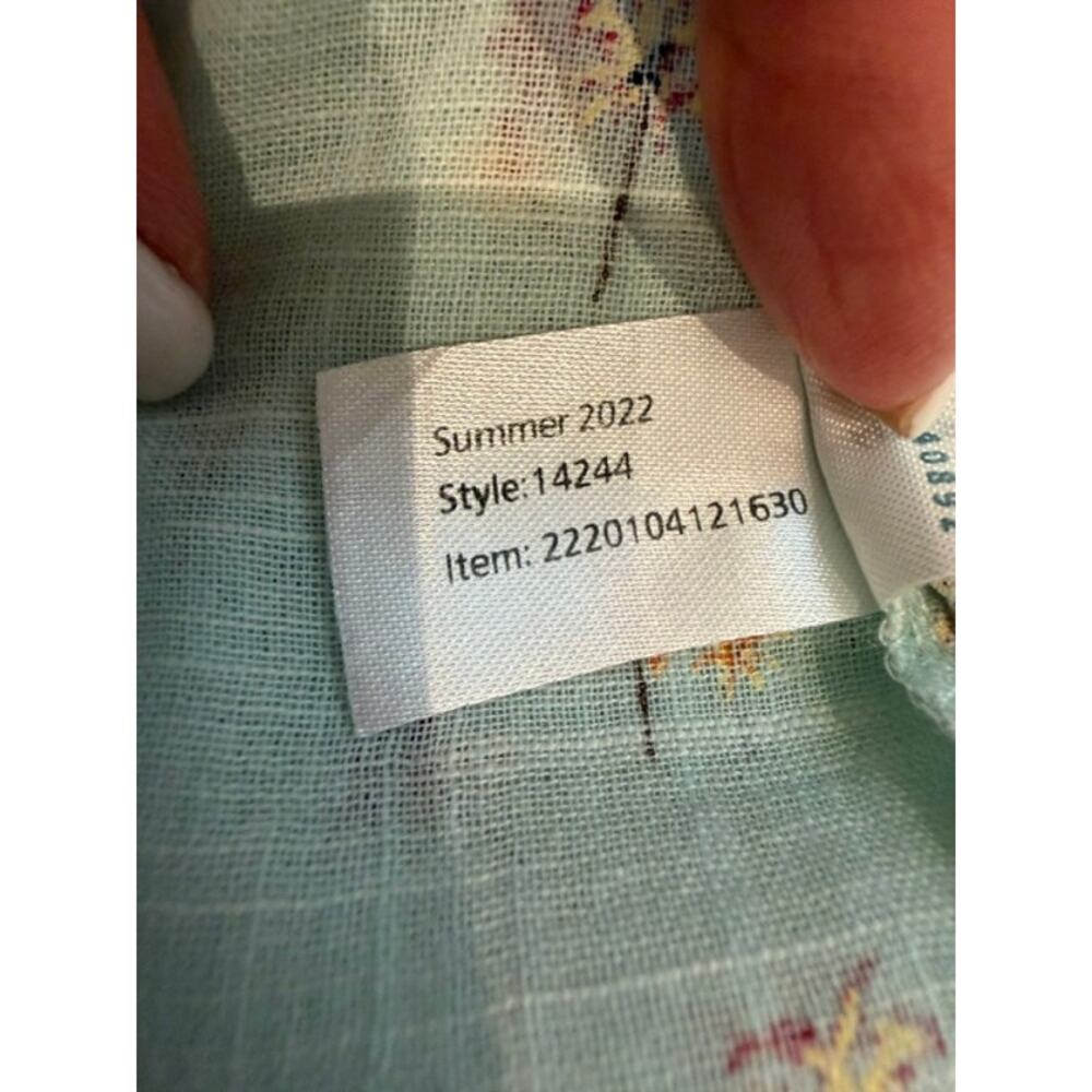 Marine Layer Palm Tree Shirt Men's M/L 100% Cotton Short Sleeve Button Up Aqua - Picture 10 of 10